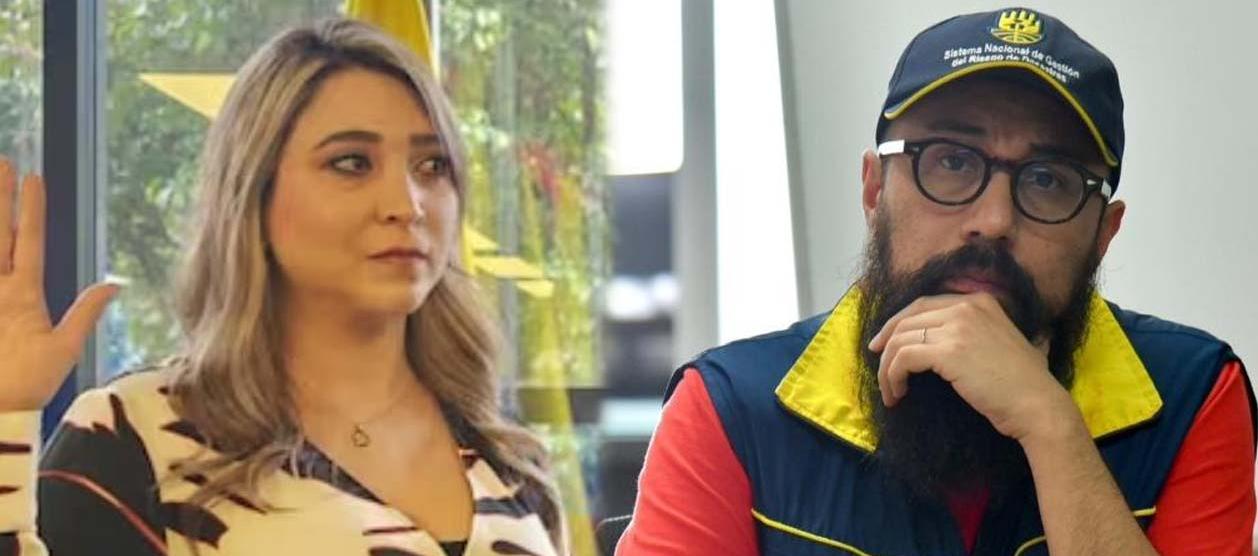 Exsecretaria Ana María Cataño y Carlos Carrillo, director de la UNGRD.