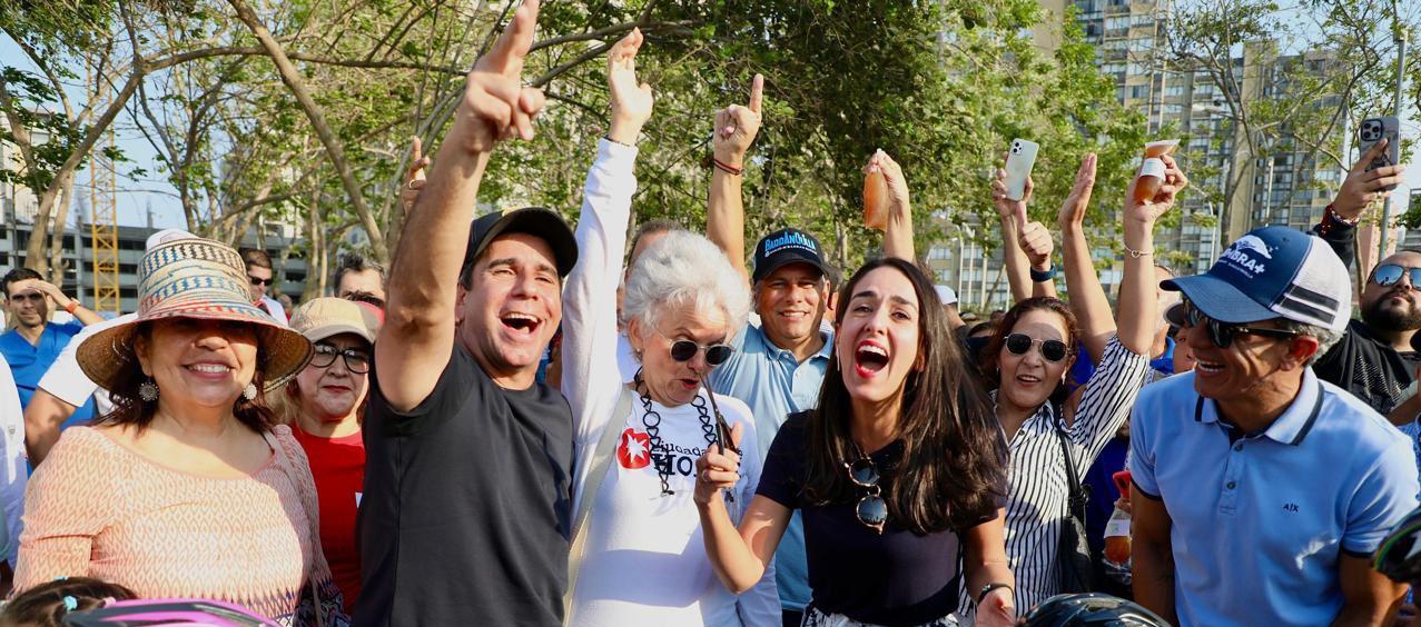 El Alcalde Alex Char entregando la prolongación del parque Realismo Mágico.