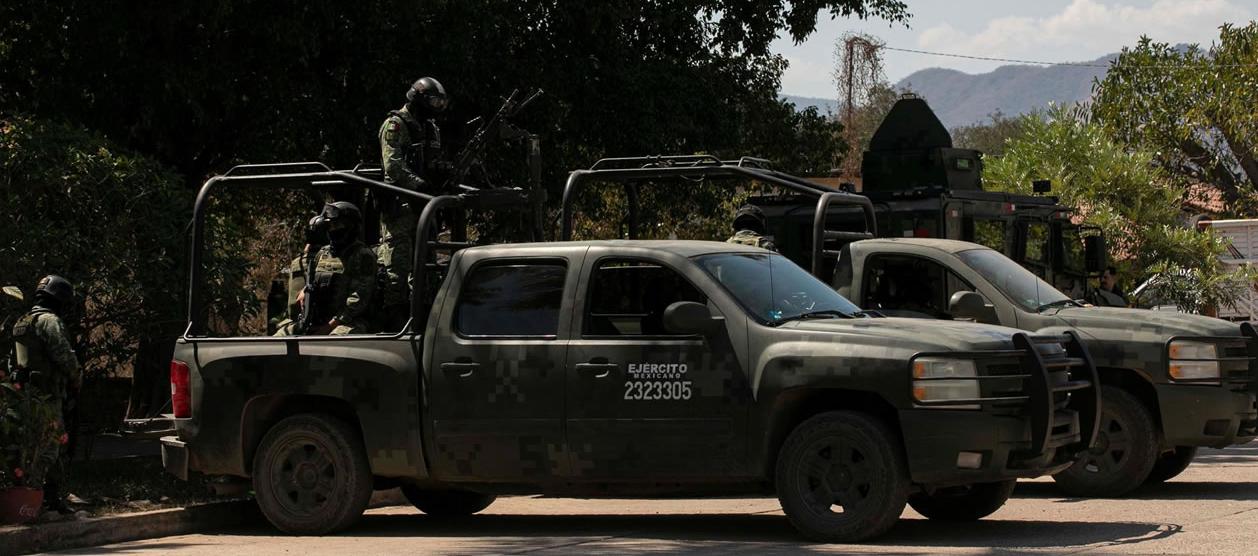 Ejército mexicano en un operativo contra el narcotráfico. 
