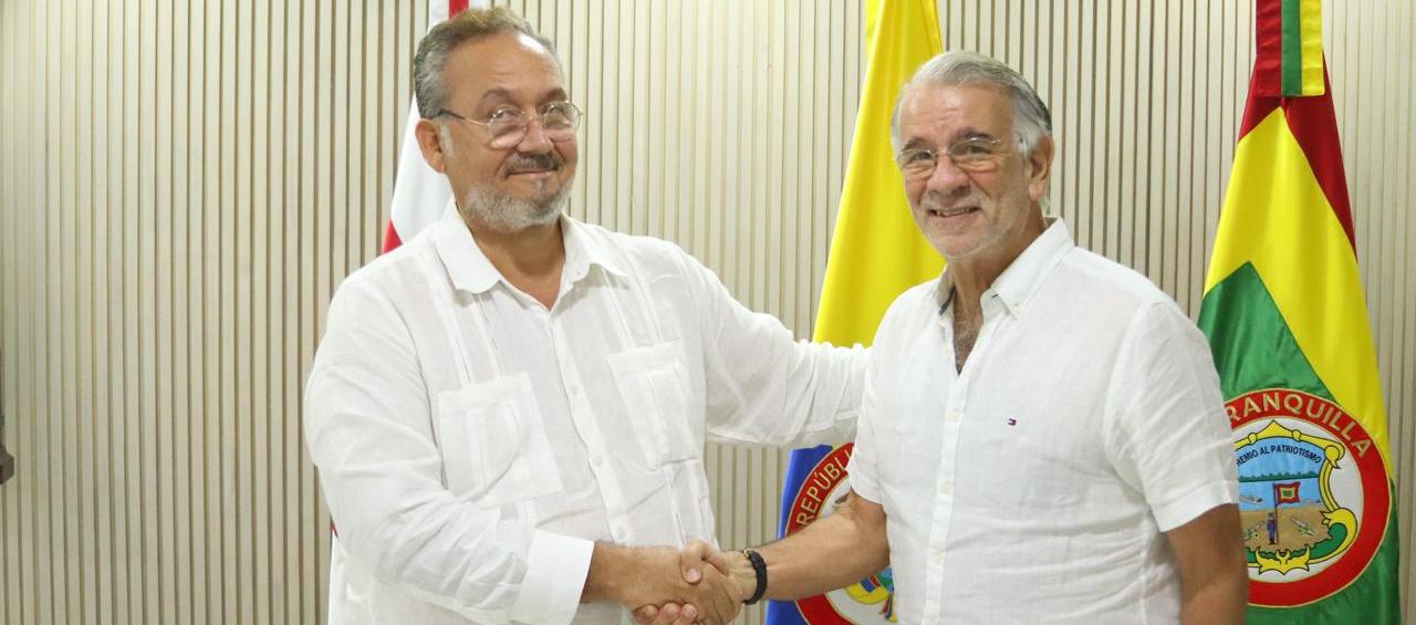 El gerente de la ESE UNA, Pablo Alberto De La Cruz Gómez, y el Gobernador Eduardo Verano.