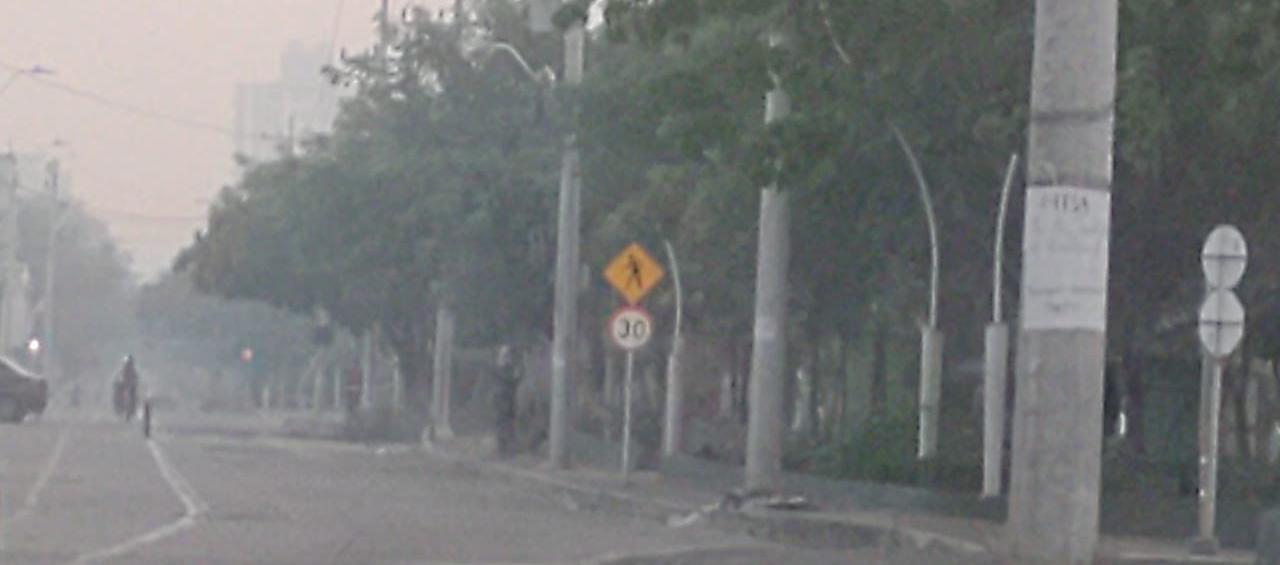Humo en el sector del Centro de Barranquilla.