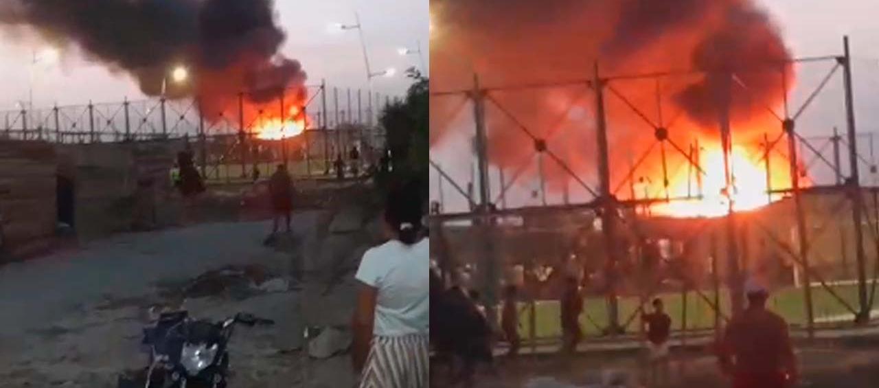 Voraz incendio en vivienda de Sabanagrande. 