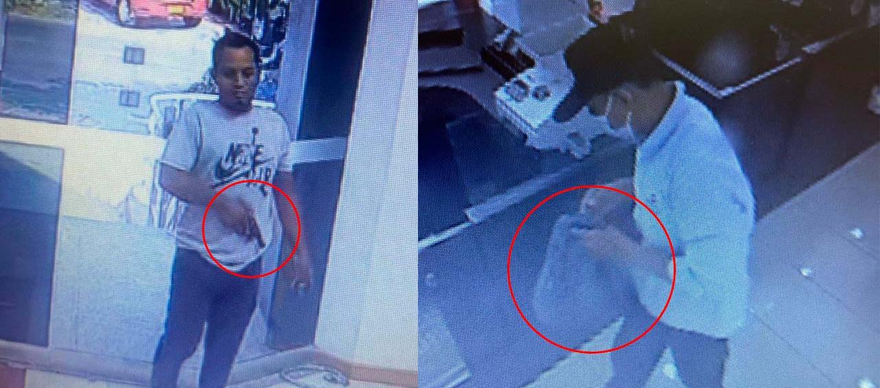 Los presuntos ladrones quedaron grabados en las cámaras de seguridad del banco. 