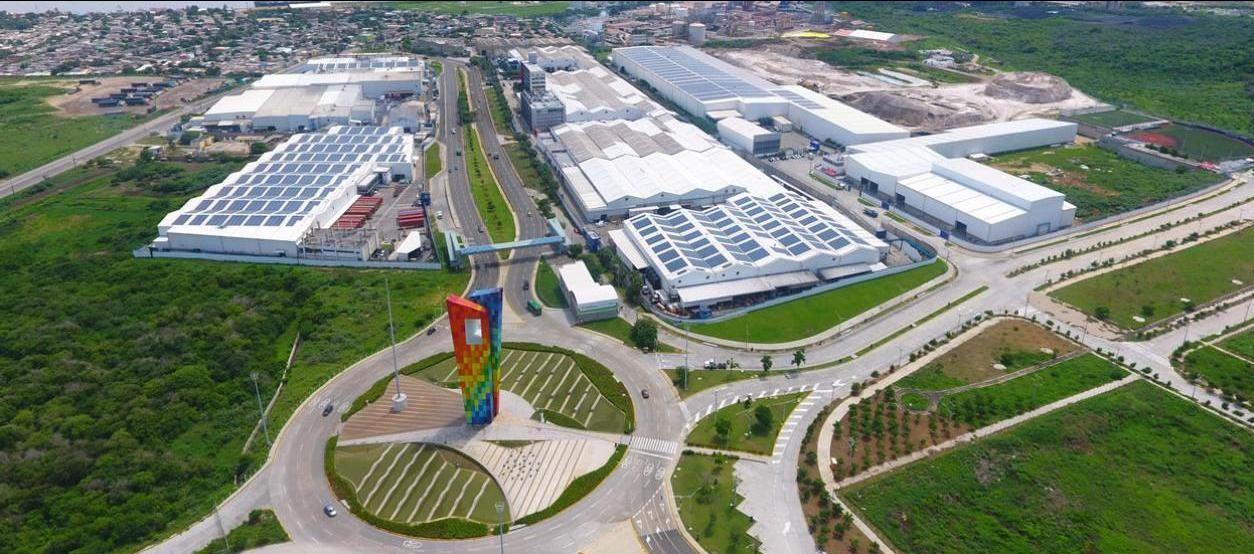 Vista aérea de la compañía barranquillera Tecnoglass