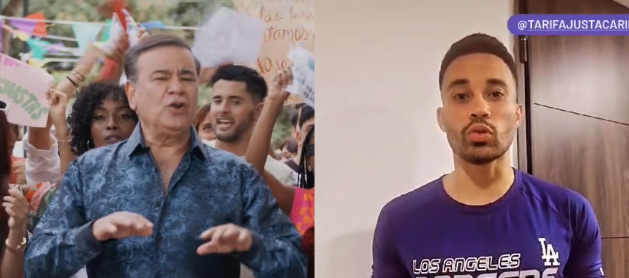 El artista Iván Villazón y el arquero José Luis Chunga.