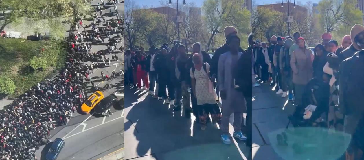 Centenares de africanos hacen fila este martes en la Alcaldía de Nueva York