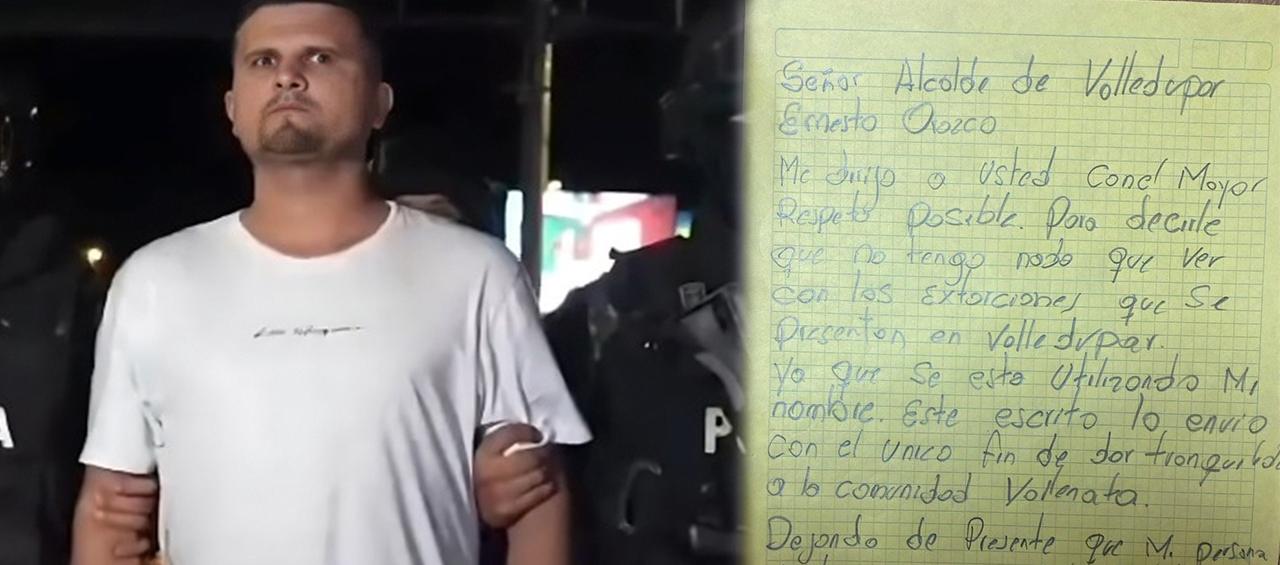 José Manuel Vega Sulbarán, alias ‘Satanás’, y la carta que envió al alcalde de Valledupar