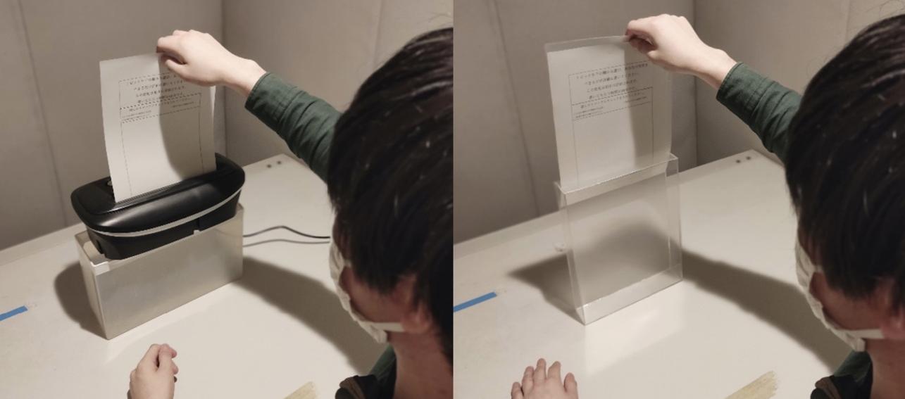 Persona deshaciéndose de un papel (izquierda) neutralizando la ira.