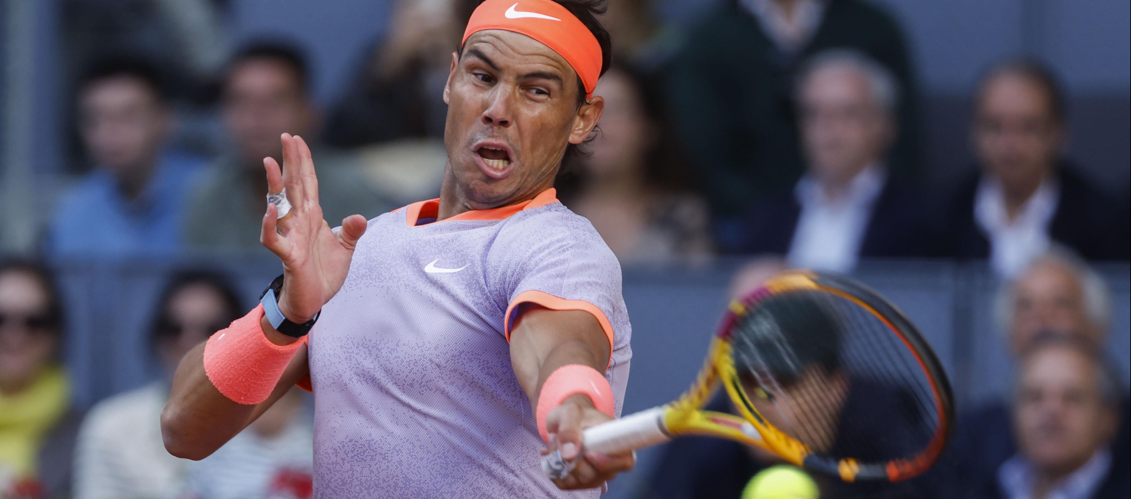 Rafa Nadal durante su partido contra el estadounidense Darwin Blanch.