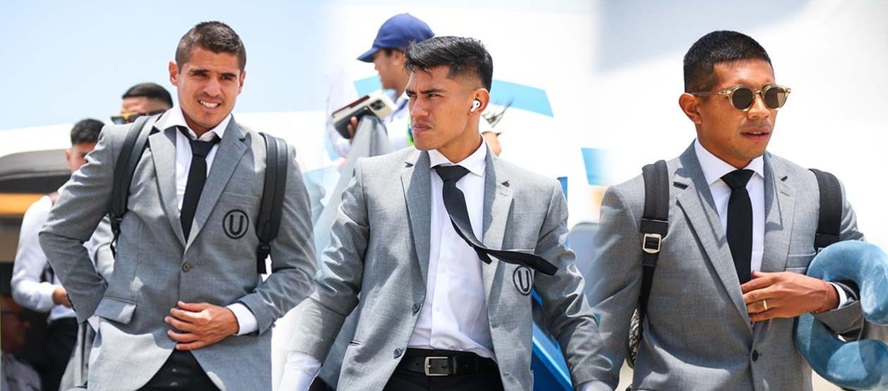 Jugadores de Universitario de Deportes a su llegada a Barranquilla. 