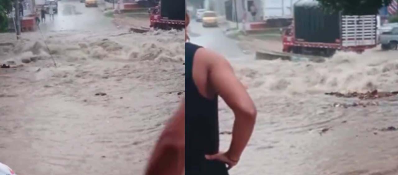 Lugar donde fue arrastrado el hombre por el arroyo. 