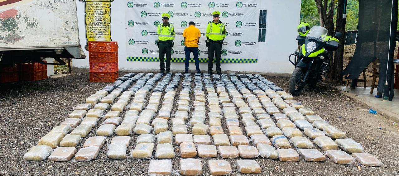 La incautación se registró en la vía Distracción a Cuestecitas. 