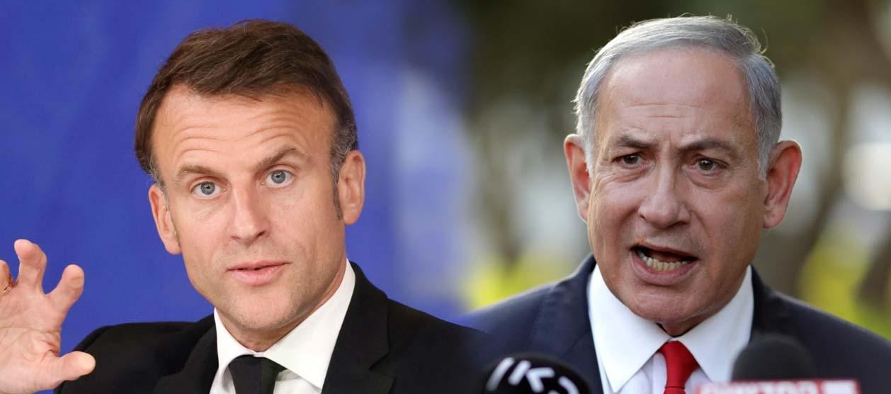 Emmanuel Macron y Benjamín Netanyahu.