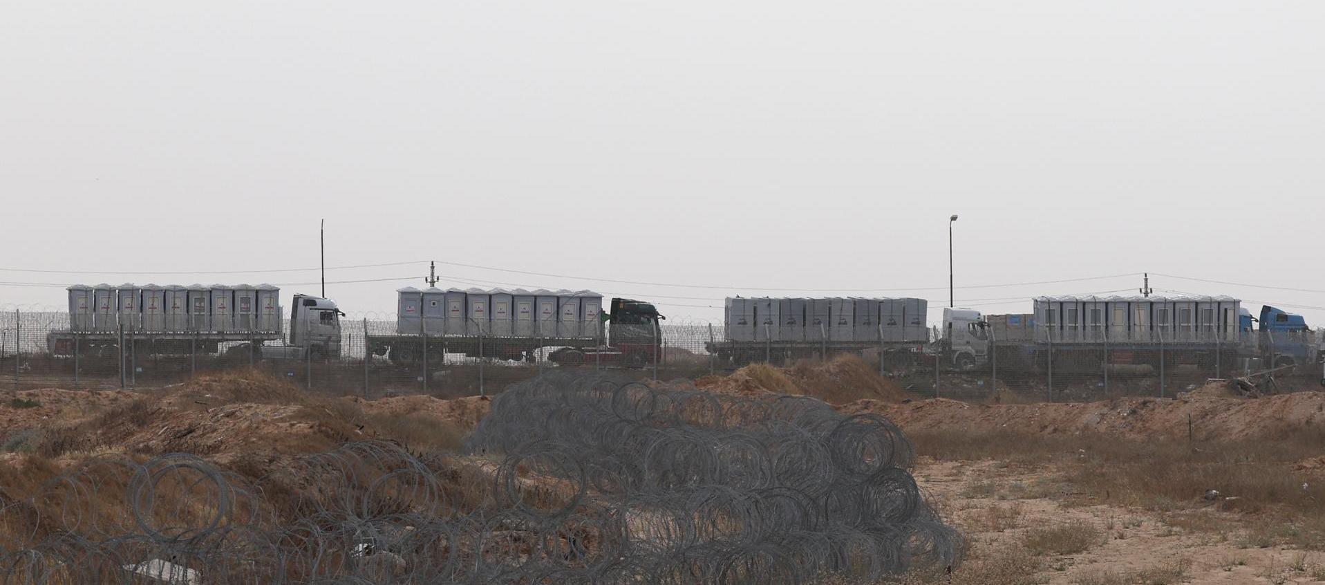 Ayuda que ha llegado a Gaza desde Egipto.