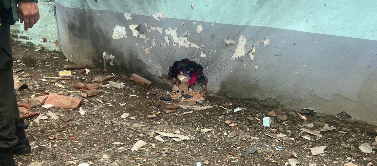 Punto donde detonó la granada.