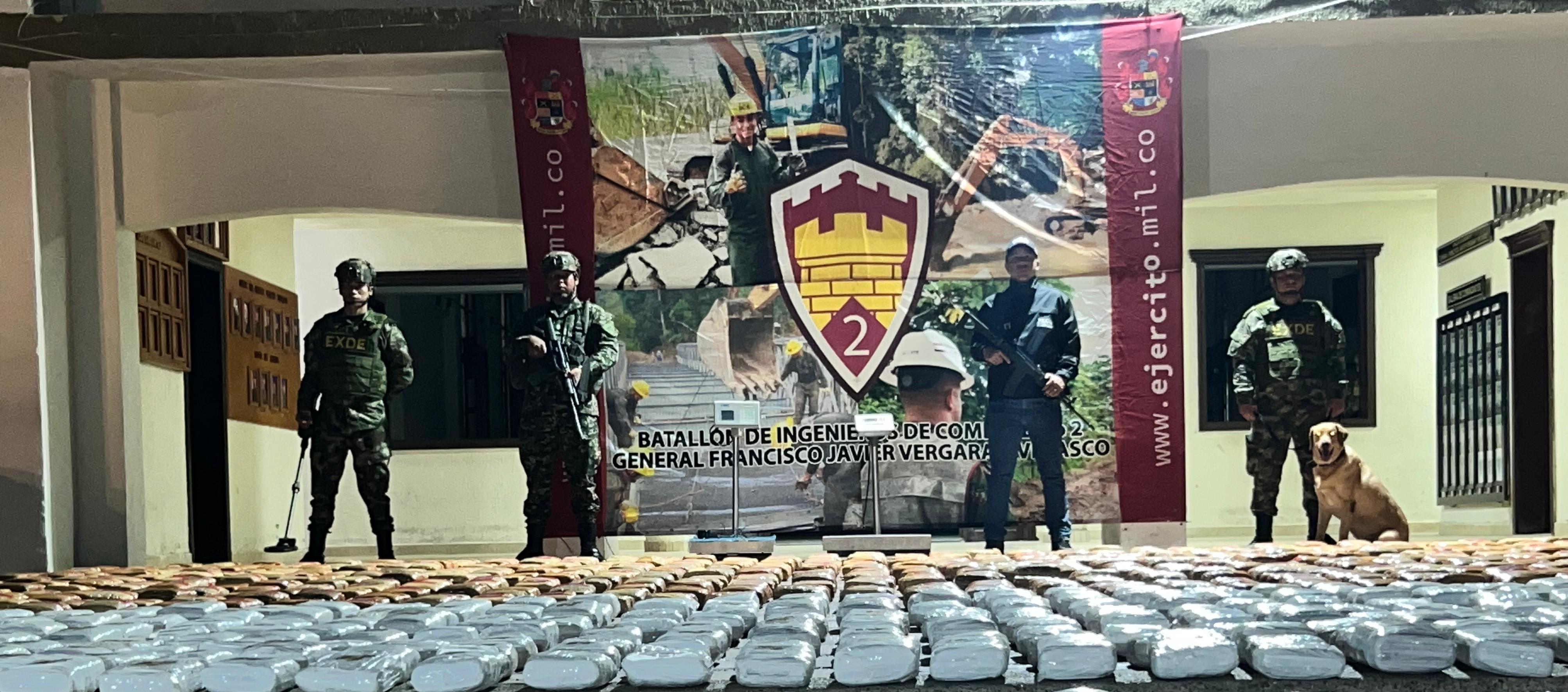 Marihuana incautada por el Ejército. 