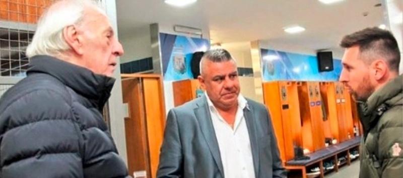 César Menotti, Claudio Tapia y Lionel Messi.