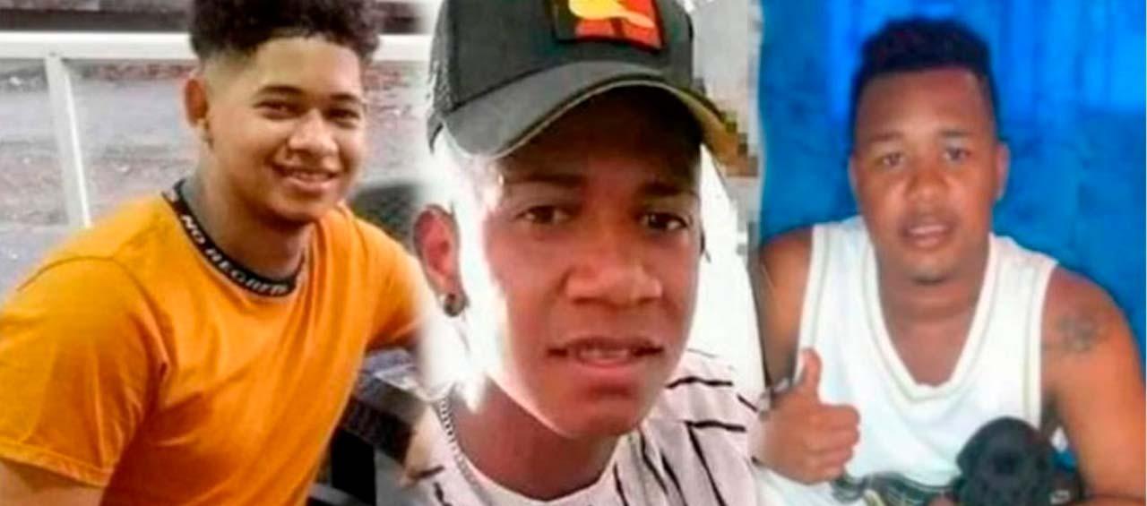 Andrés Felipe Pérez, Daniel Enrique Vásquez y Sergio Muñoz Puerta, los fallecidos. 