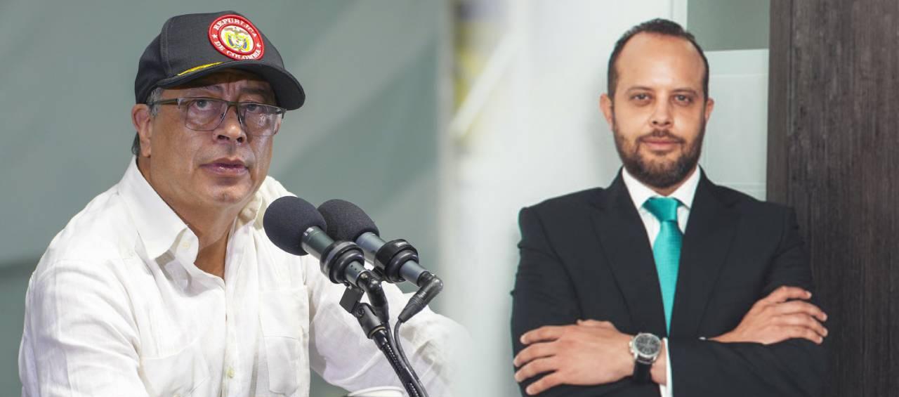 El Presidente Gustavo Petro y el abogado Iván Alfaro.