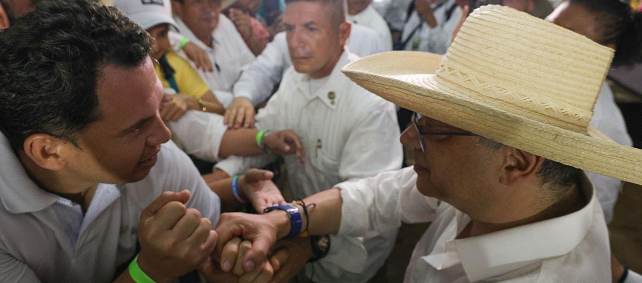 El presidente Gustavo Petro en la entrega de la planta procesadora de arroz Asojuncal en Palermo (Huila)
