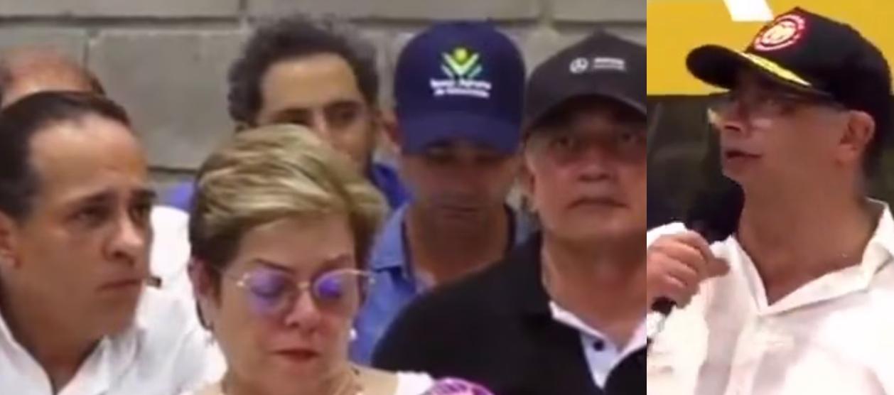 Momento del regaño del Presidente a López y Bolívar.