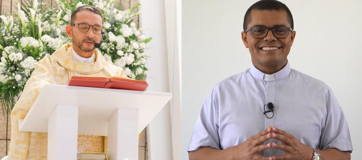 Los obispos Dimas Antonio Acuña Jiménez y Edgar Jesús Mejía Orozco.