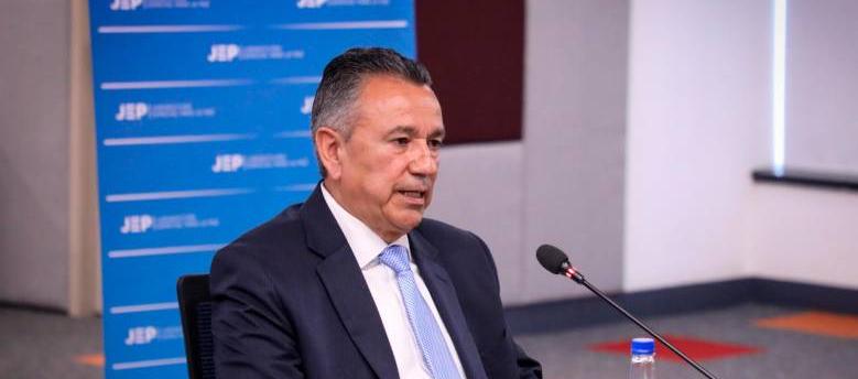 Mauricio Santoyo en su audiencia ante la JEP.