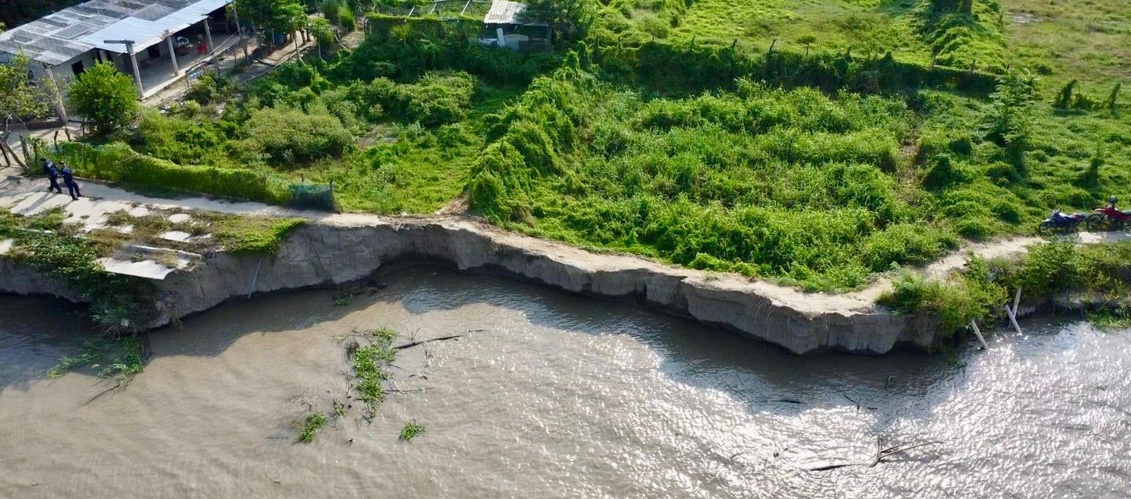 Así se ve desde el aire la socavación en la vereda Caimital. 