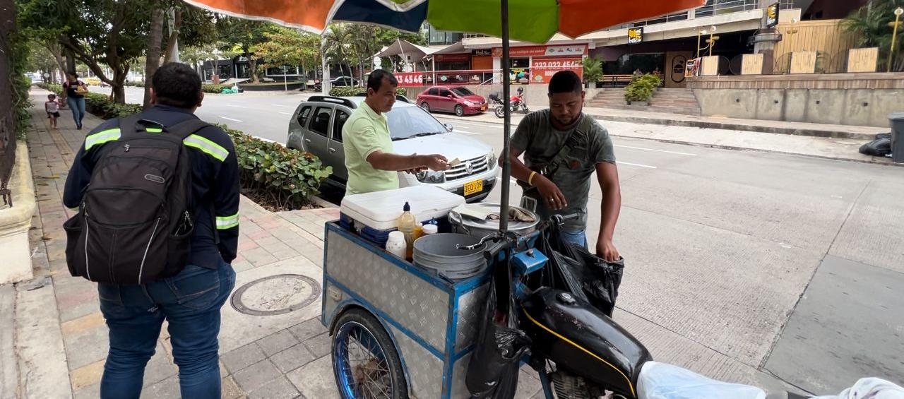 Puesto de comida callejera. 