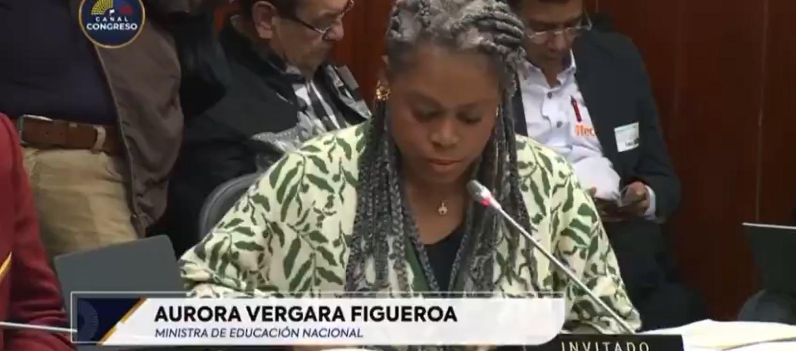 La ministra de Educación, Aurora Vergara