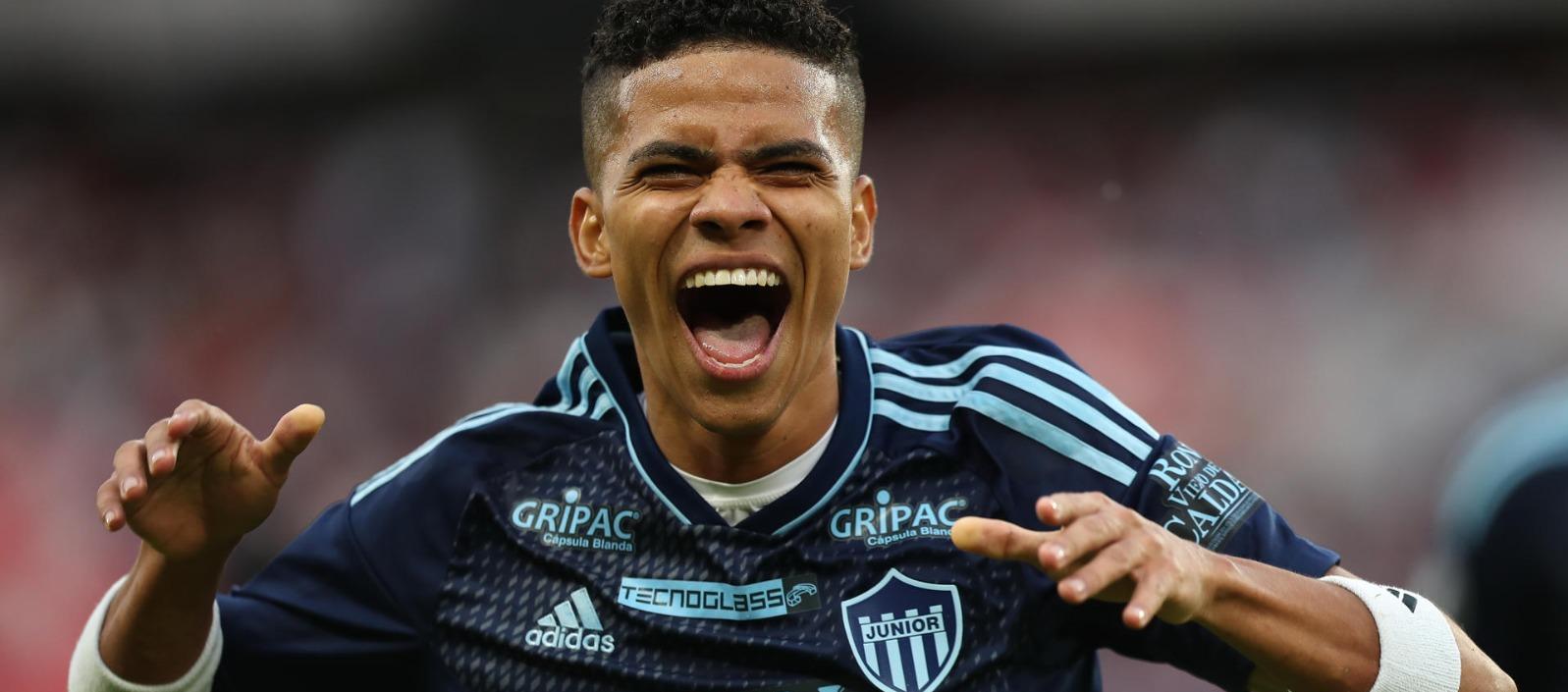 José Enamorado festeja el gol que le dio la victoria a Junior.