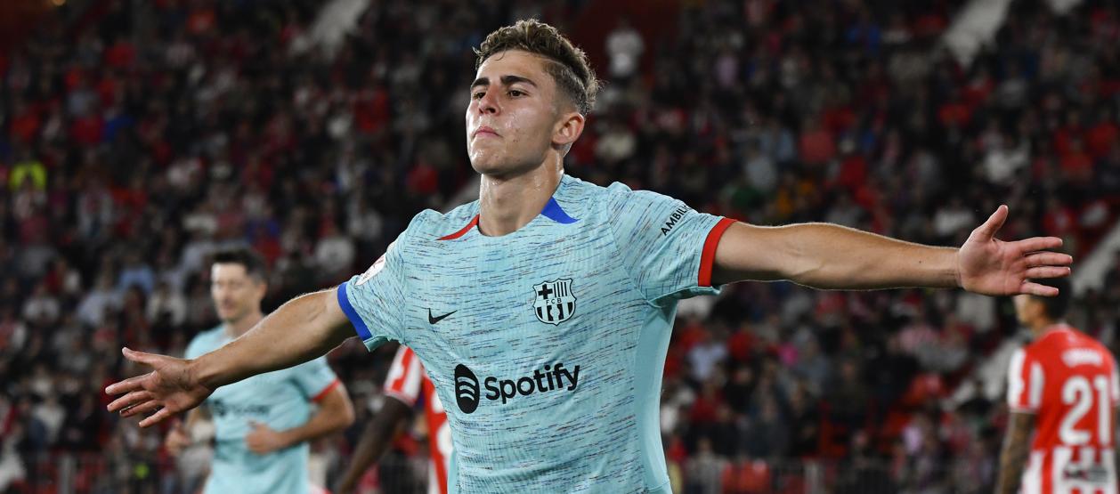 Fermín López, autor de los dos goles del Barcelona ante el Almería.