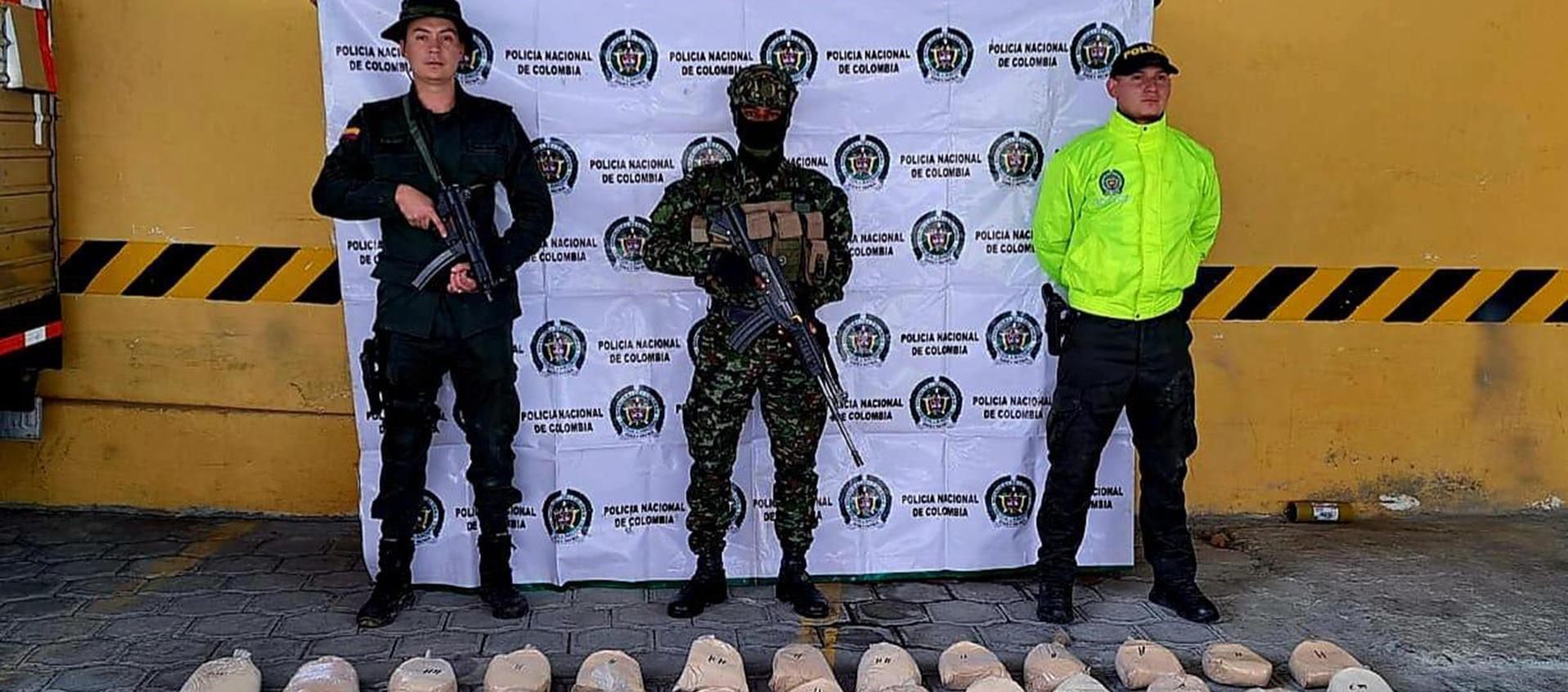 El cargamento de heroína incautado en zona rural del departamento de Nariño