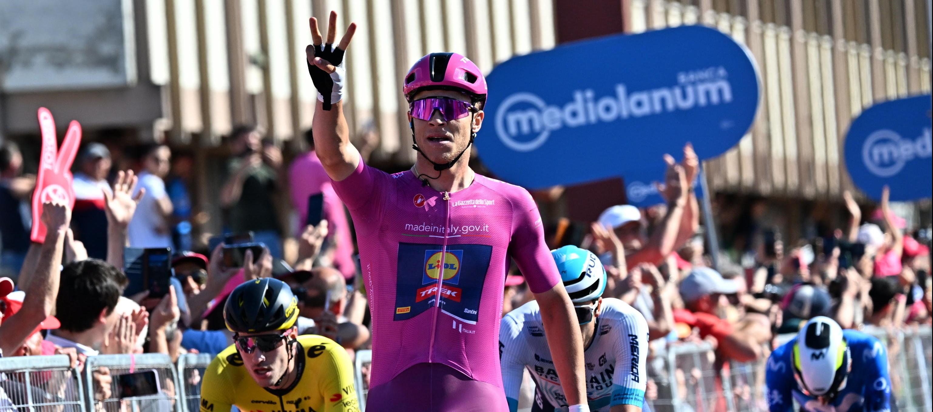 Jonathan Milan recordó su número de triunfos de etapa en el Giro.  