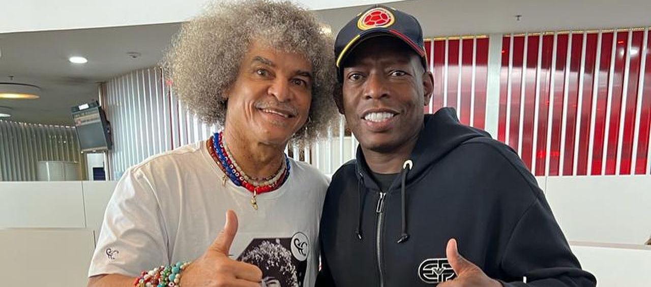 Carlos 'Pibe' Valderrama y Faustino Asprilla, dos de los exfutbolistas que presentaron la demanda.