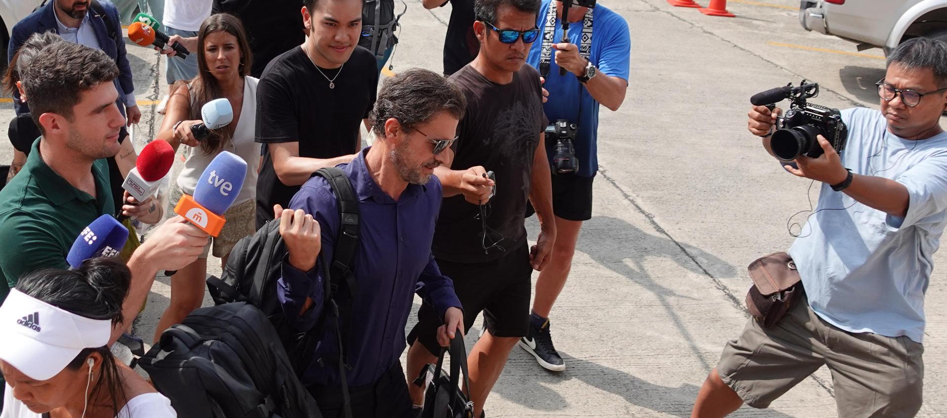 Rodolfo Sancho, padre de Daniel Sancho, a su llegada al Tribunal Provincial de Samui.