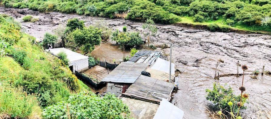 Así quedó el caserío El Placer, en la zona de Río Verde, Ecuador, tras el alud