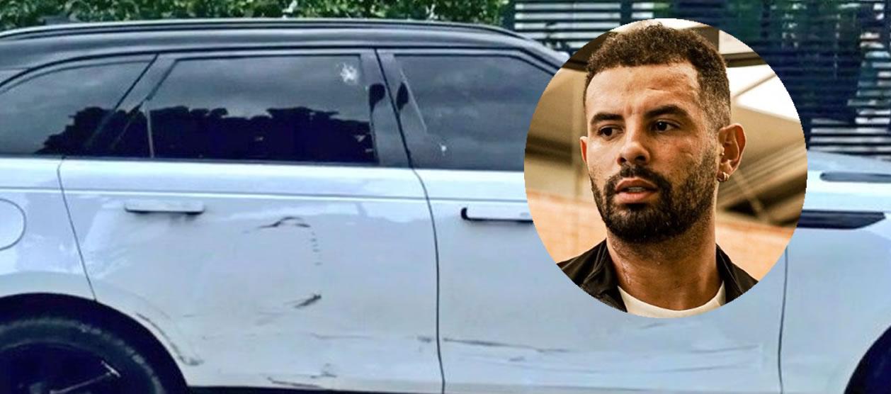 La camioneta y el jugador Edwin Cardona.