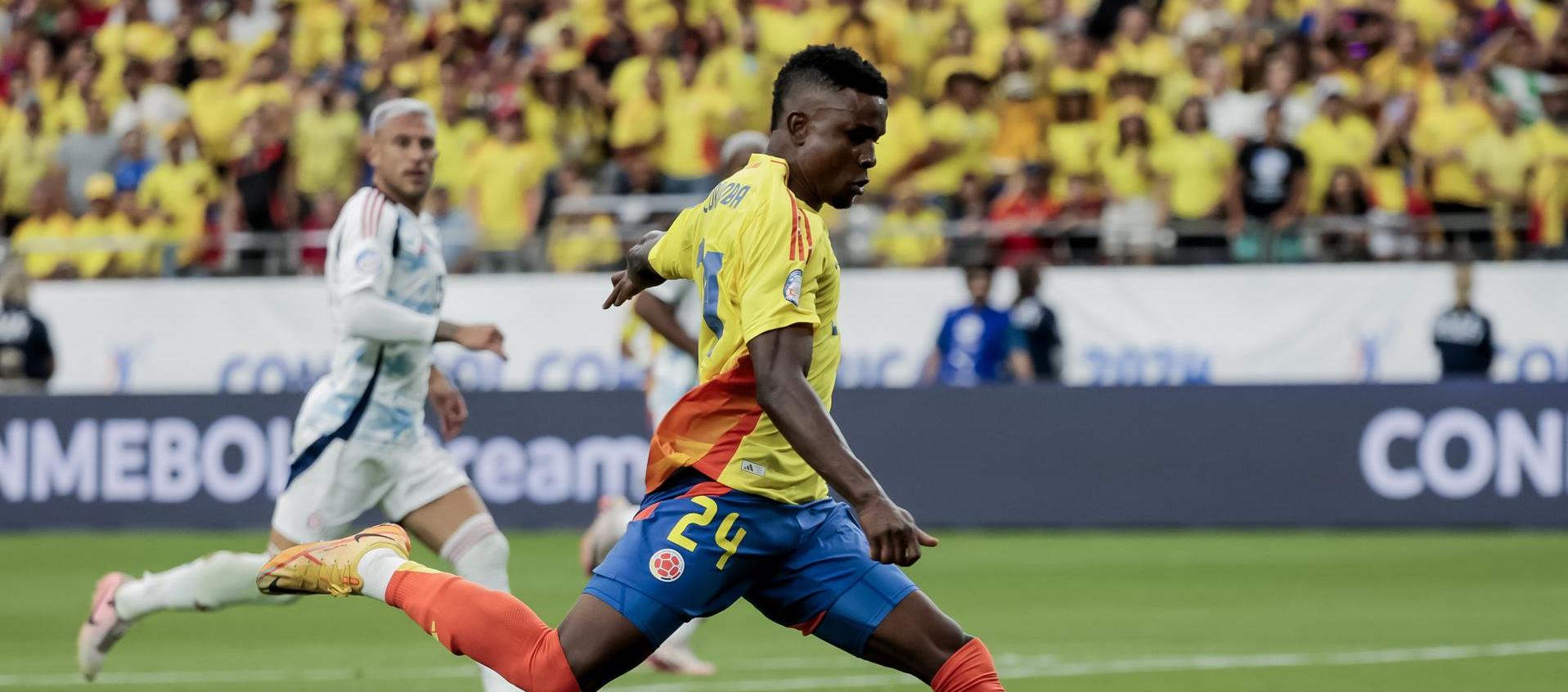 Jhon Córdoba en el partido de este viernes ante Costa Rica. 
