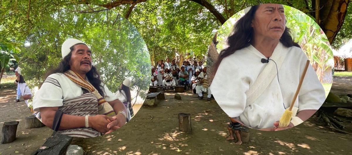 Mamo Camilo Izquierdo y el Gobernador Arhuaco Luis Enrique Salcedo.