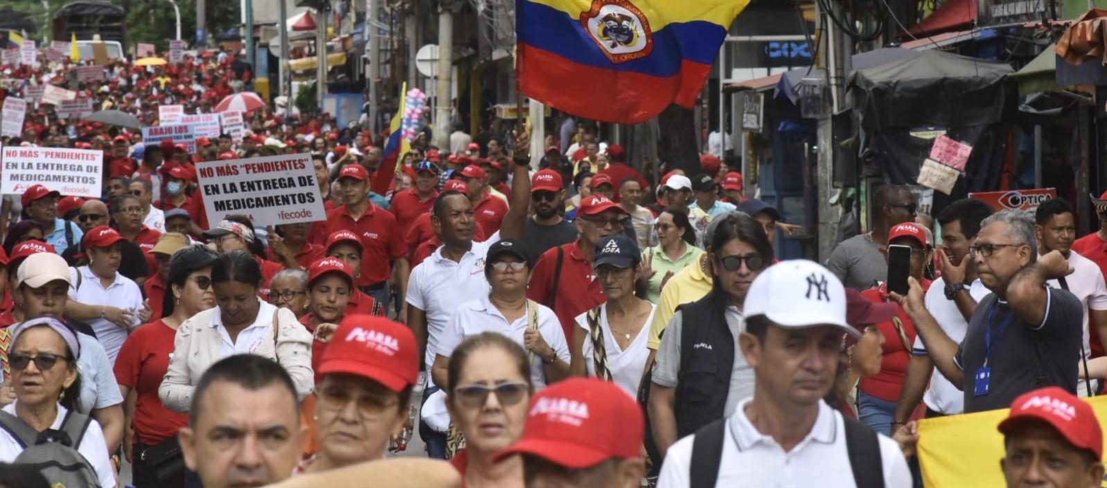 Docentes marcharon en Barranquilla