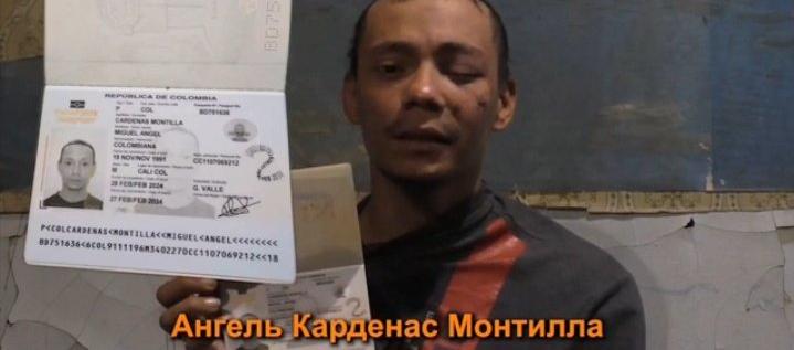 El colombiano Miguel Ángel Cárdenas Montilla en el video que publicó el ejército ruso