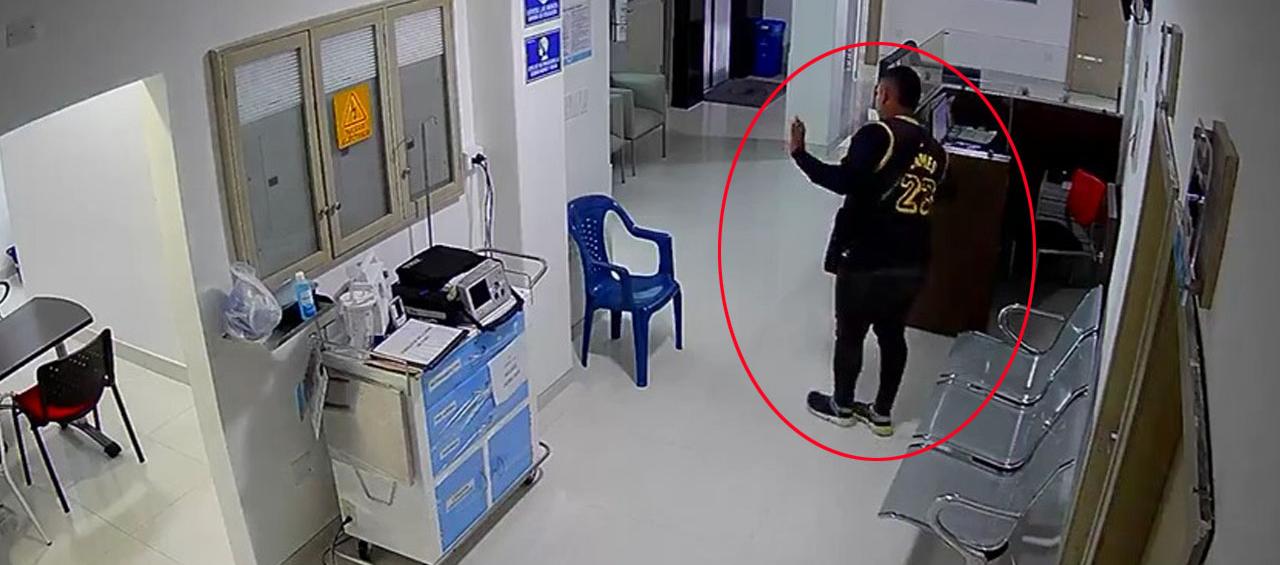 Momentos antes de ser herido