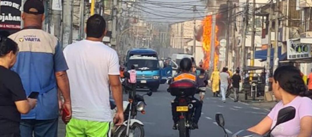 Momentos después de la explosión en Jamundí.