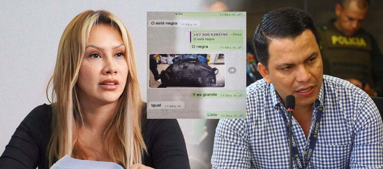 Sandra Ortiz, el chat y Sneyder Pinilla.