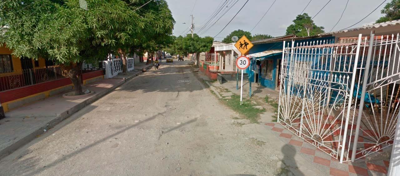 Sector donde se registró el ataque a bala. 