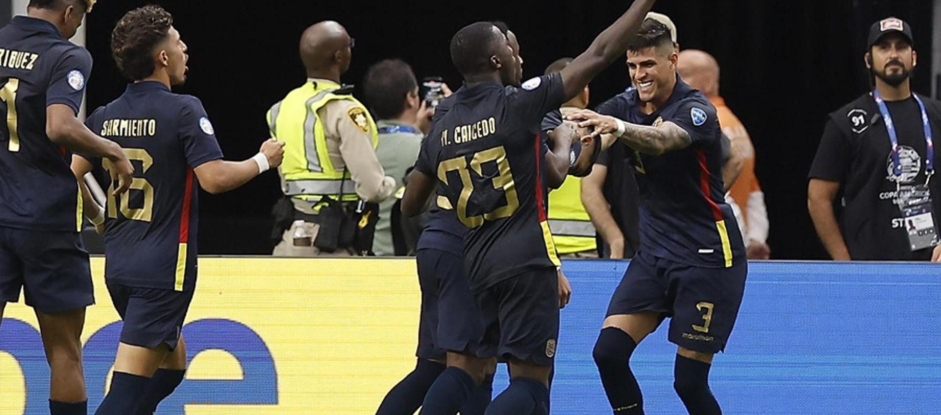 La celebración de la selección de Ecuador. 