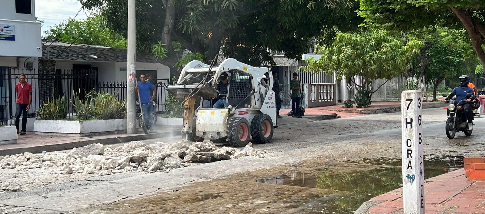 Calle intervenida entre el barrio Las Palmas y La Magdalena.