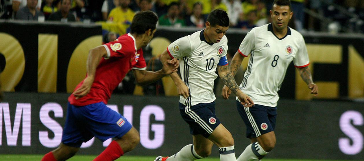 James Rodríguez en el juego contra Costa Rica en la Copa América Centenario (2016).