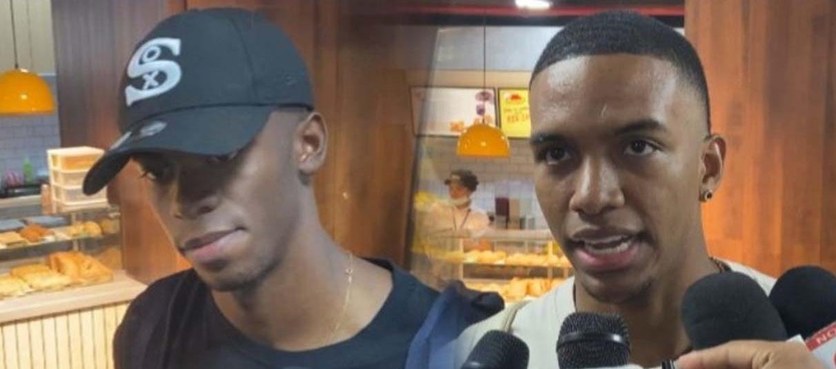 Andrés Colorado y Yani Quintero hablaron con los periodistas a su llegada a Barranquilla.  